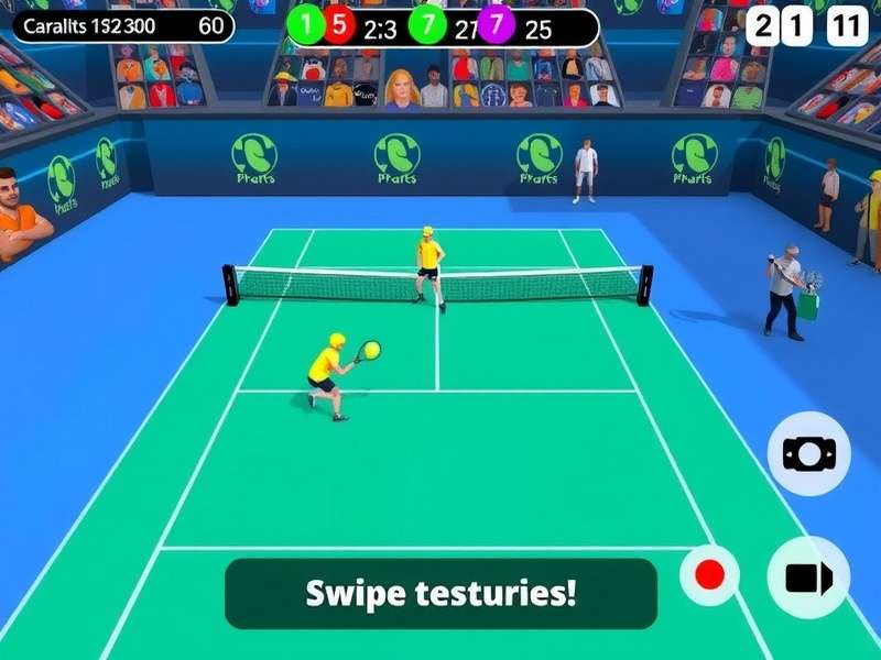 Grand Slam Guru control tutorial showing swipe gestures